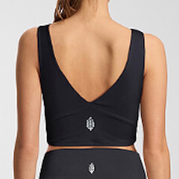 Free People Movement black Never Better V-neck bra top NWT - Picture 2 of 11